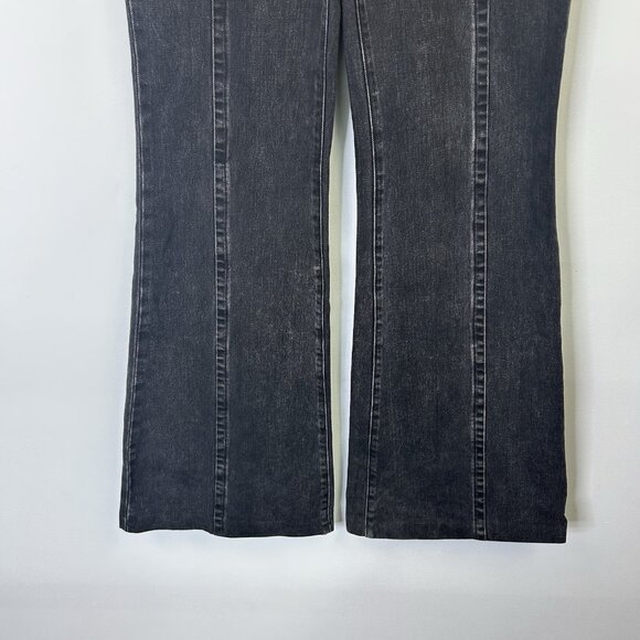 Express 70s Flare Jeans Women’s Size 6 Long 6L Black Mid‎ Rise - Picture 6 of 12